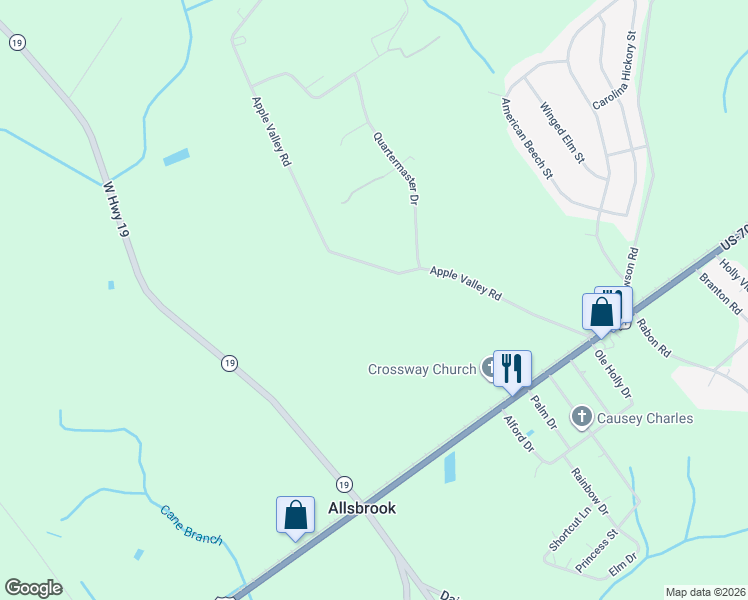 map of restaurants, bars, coffee shops, grocery stores, and more near 415 Apple Valley Road in Loris