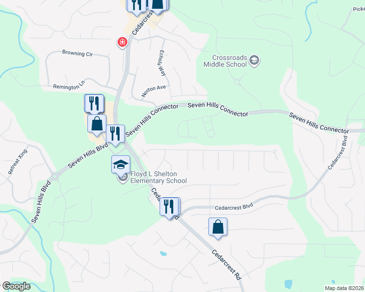 map of restaurants, bars, coffee shops, grocery stores, and more near 237 Oak Glen Drive in Dallas