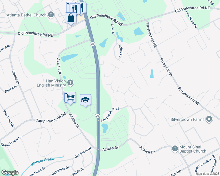 map of restaurants, bars, coffee shops, grocery stores, and more near 933 Brookgreen Place in Lawrenceville