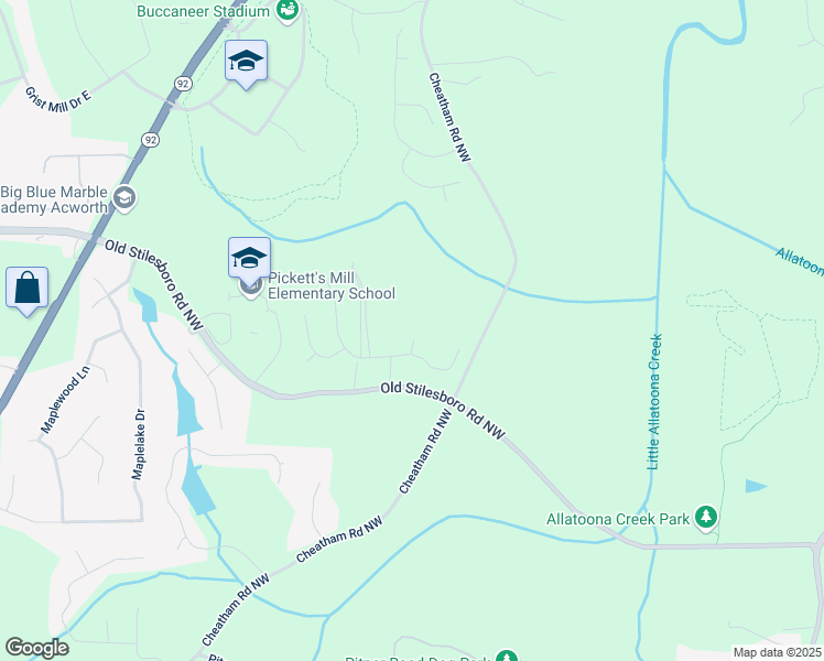map of restaurants, bars, coffee shops, grocery stores, and more near 2861 Digna Court in Acworth