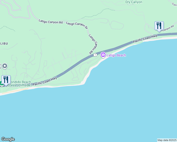 map of restaurants, bars, coffee shops, grocery stores, and more near 26730 Latigo Shore Drive in Malibu
