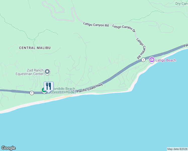 map of restaurants, bars, coffee shops, grocery stores, and more near 27108 Sea Vista Drive in Malibu