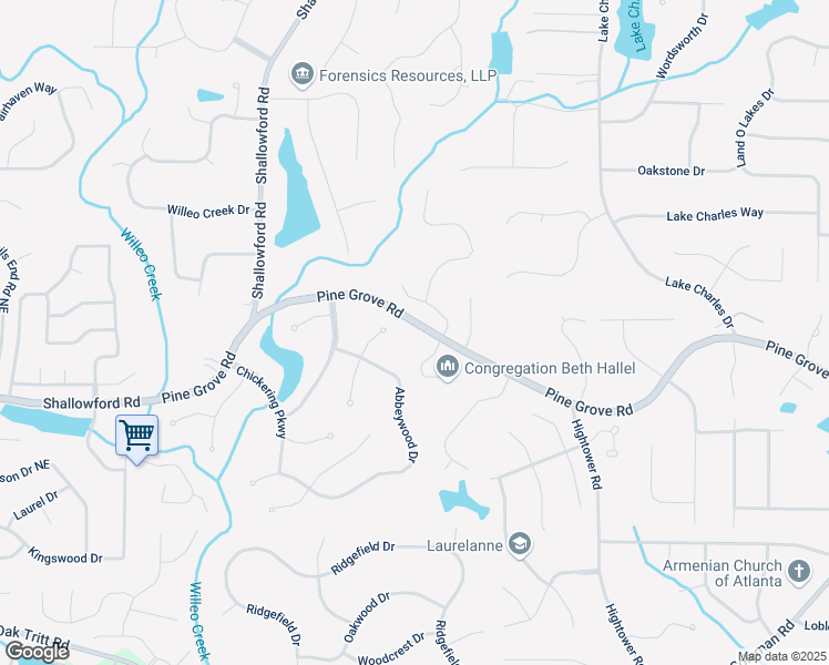 map of restaurants, bars, coffee shops, grocery stores, and more near 980 Pine Grove Road in Roswell