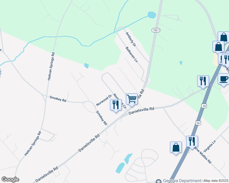 map of restaurants, bars, coffee shops, grocery stores, and more near 270 Norwood Circle in Athens