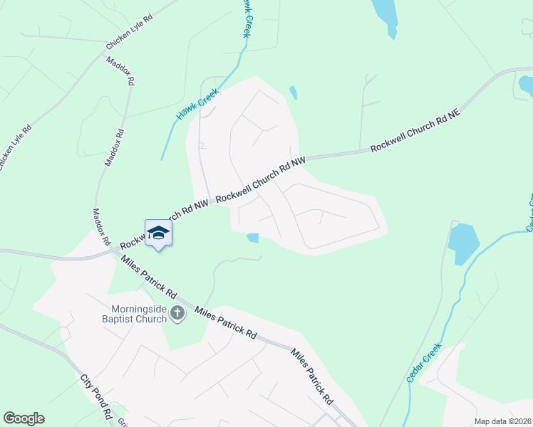 map of restaurants, bars, coffee shops, grocery stores, and more near 221 Rockwell Court in Winder