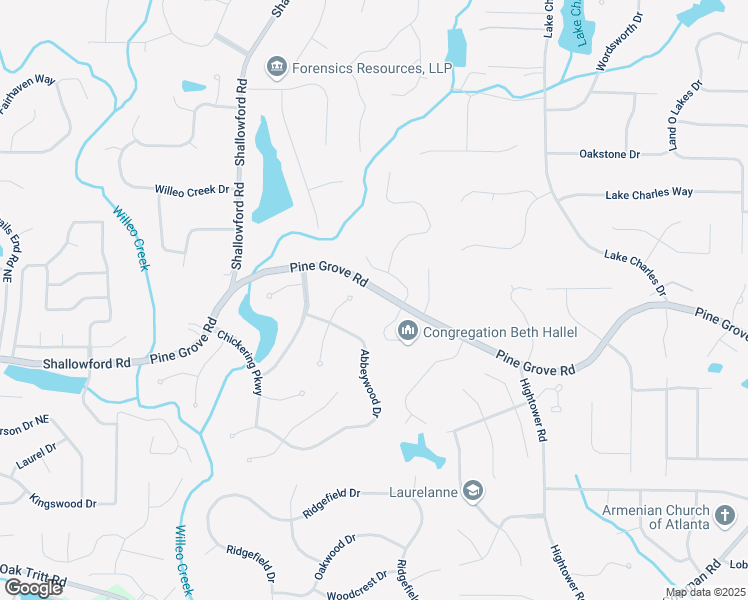 map of restaurants, bars, coffee shops, grocery stores, and more near 980 Pine Grove Road in Roswell