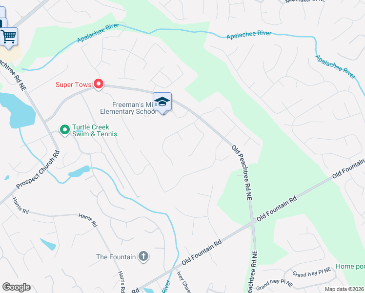 map of restaurants, bars, coffee shops, grocery stores, and more near 1370 Chalet Circle in Lawrenceville