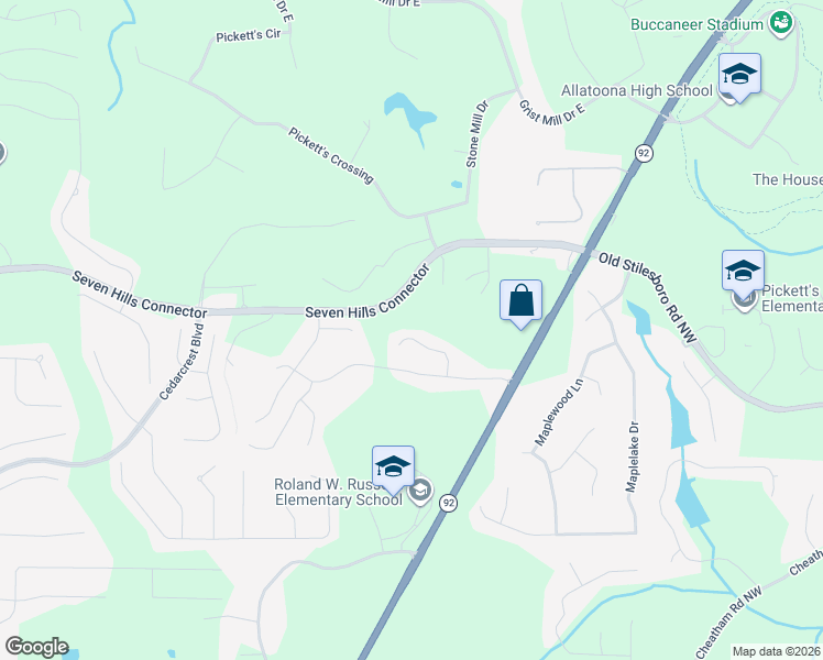 map of restaurants, bars, coffee shops, grocery stores, and more near 142 Stonewood Creek Court in Dallas