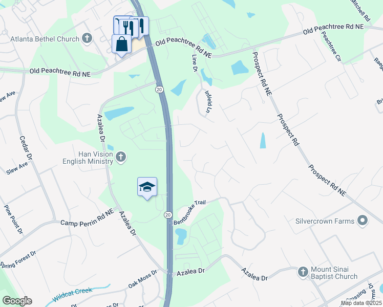 map of restaurants, bars, coffee shops, grocery stores, and more near 893 Brookgreen Place in Lawrenceville