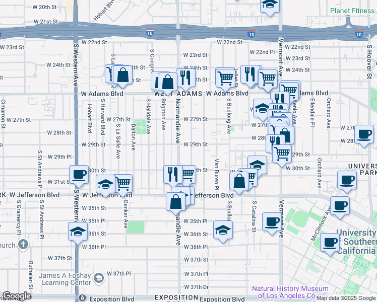 map of restaurants, bars, coffee shops, grocery stores, and more near 2917 Kenwood Avenue in Los Angeles