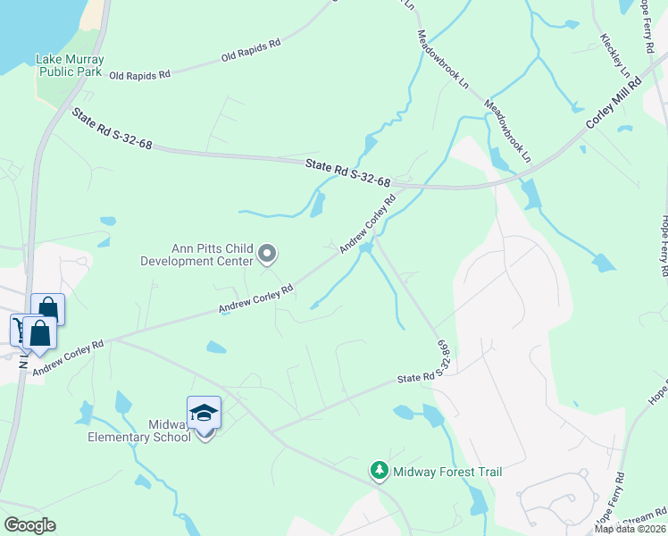 map of restaurants, bars, coffee shops, grocery stores, and more near 343 Andrew Corley Road in Lexington