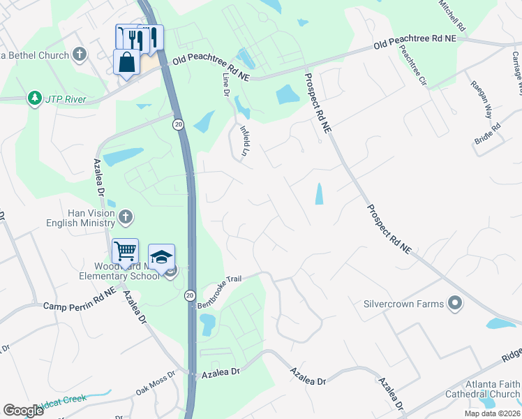 map of restaurants, bars, coffee shops, grocery stores, and more near 1068 Stonekirk Trce in Lawrenceville