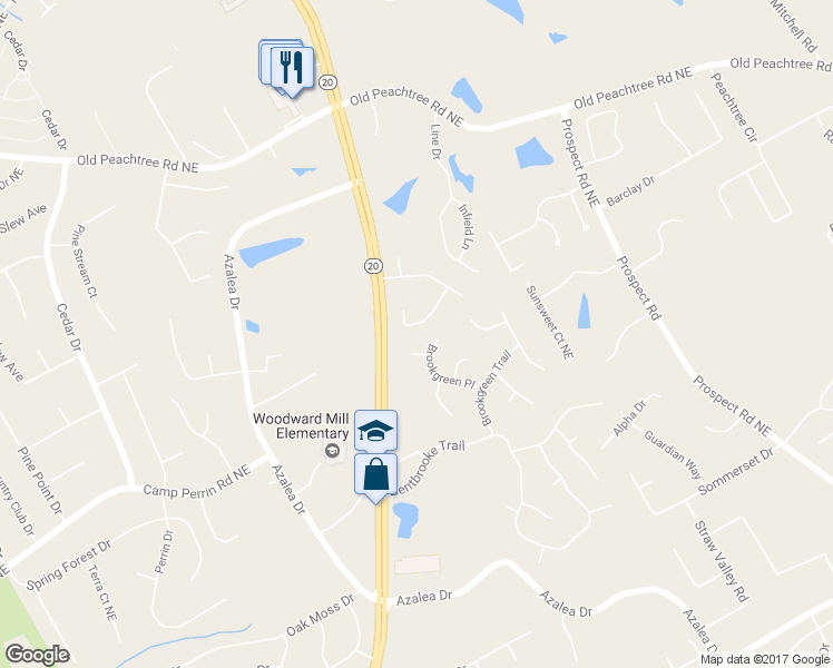 map of restaurants, bars, coffee shops, grocery stores, and more near 1037 Sham Pointe Drive in Lawrenceville