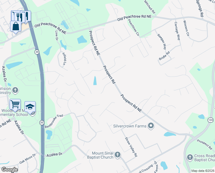 map of restaurants, bars, coffee shops, grocery stores, and more near 1331 Sunsweet Drive Northeast in Lawrenceville