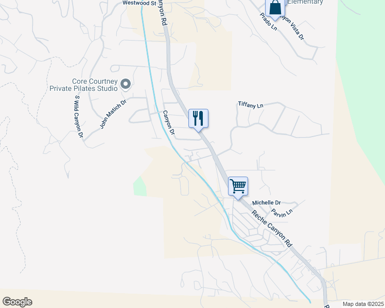 map of restaurants, bars, coffee shops, grocery stores, and more near 23892 Fern Lane in Colton