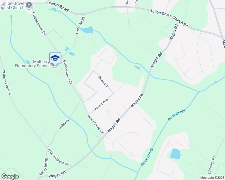 map of restaurants, bars, coffee shops, grocery stores, and more near 345 Rowan Court in Auburn