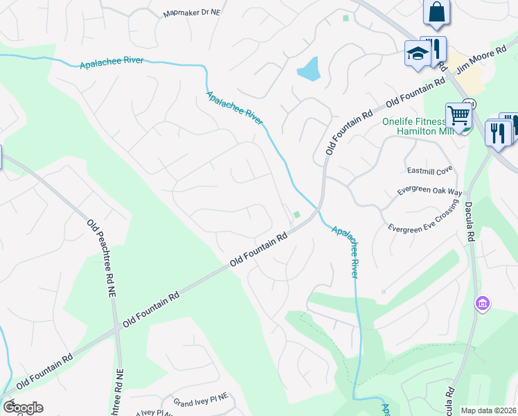 map of restaurants, bars, coffee shops, grocery stores, and more near 2010 Heatherton Road in Dacula