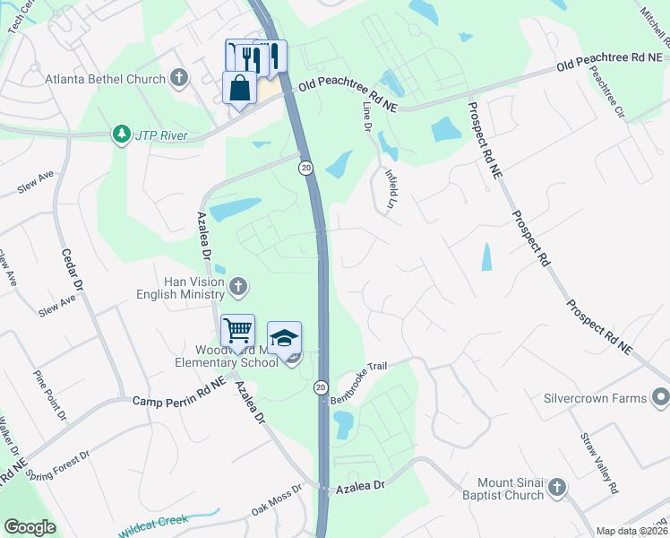 map of restaurants, bars, coffee shops, grocery stores, and more near 997 Sham Pointe Drive in Lawrenceville
