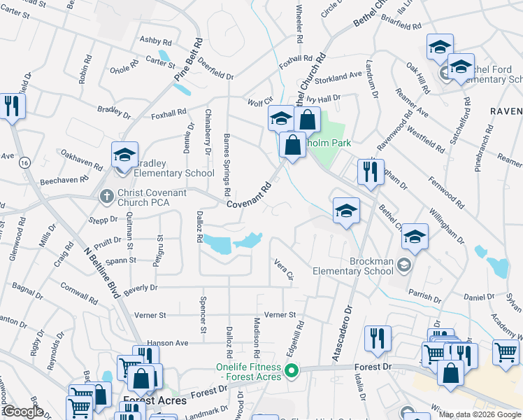 map of restaurants, bars, coffee shops, grocery stores, and more near 106 Versailles Court in Columbia