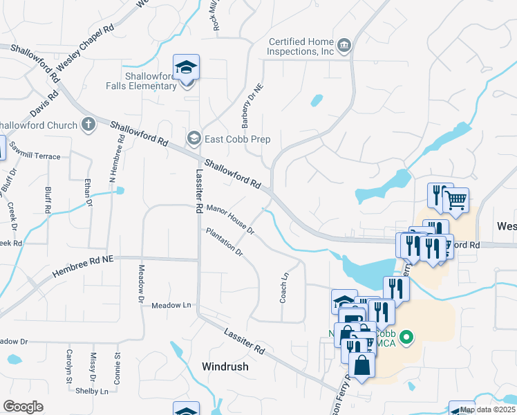 map of restaurants, bars, coffee shops, grocery stores, and more near 3265 Mar Lanta Drive in Marietta