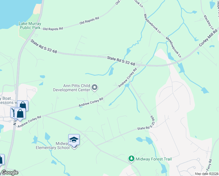map of restaurants, bars, coffee shops, grocery stores, and more near 329 Andrew Corley Road in Lexington