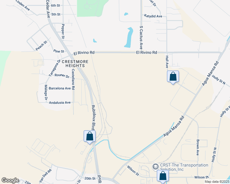 map of restaurants, bars, coffee shops, grocery stores, and more near 6250 Clinker Drive in Jurupa Valley