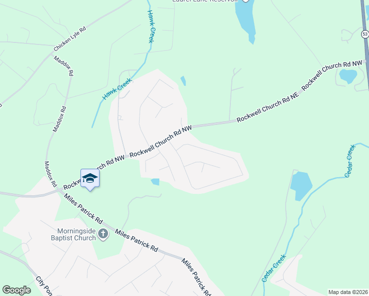 map of restaurants, bars, coffee shops, grocery stores, and more near 800 Baskins Circle in Winder