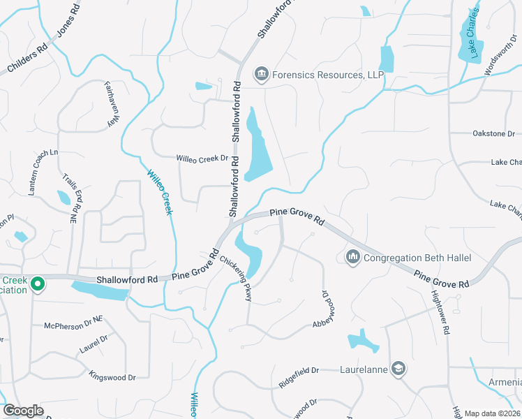 map of restaurants, bars, coffee shops, grocery stores, and more near 325 Chickering Lake Court in Roswell