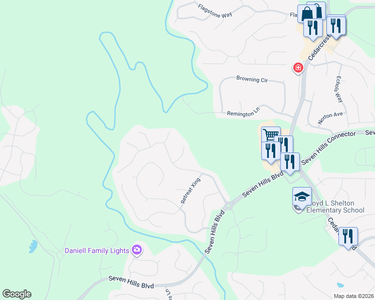 map of restaurants, bars, coffee shops, grocery stores, and more near 88 Meadowlark Court in Dallas