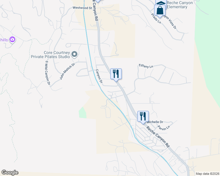map of restaurants, bars, coffee shops, grocery stores, and more near 23892 Fern Lane in Colton