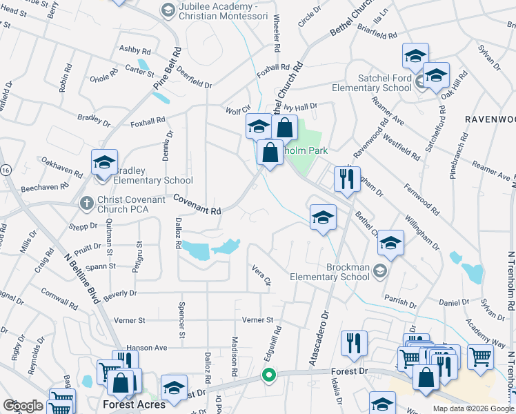 map of restaurants, bars, coffee shops, grocery stores, and more near 101 Renaissance Way in Columbia