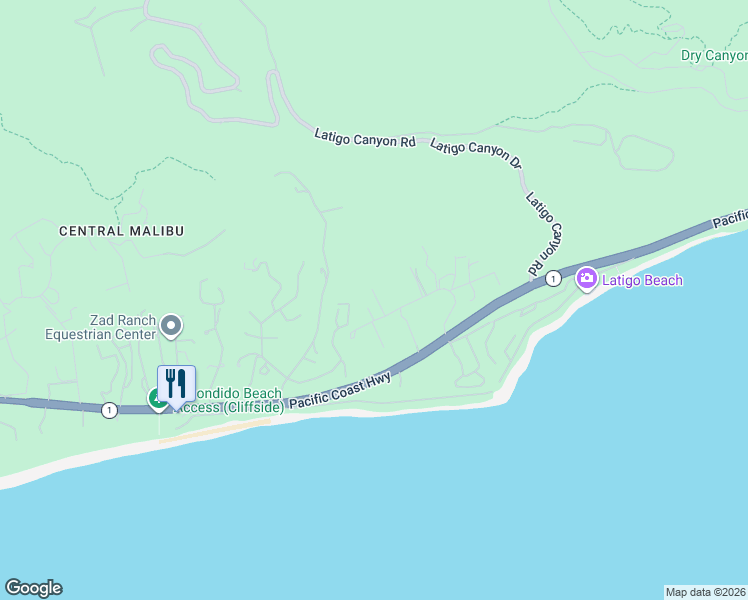 map of restaurants, bars, coffee shops, grocery stores, and more near 27009 Sea Vista Drive in Malibu