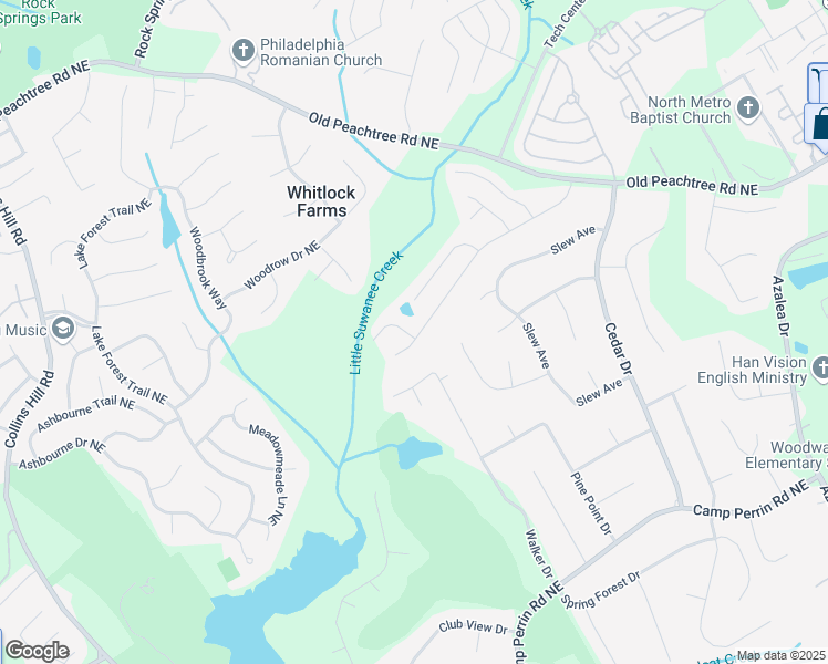 map of restaurants, bars, coffee shops, grocery stores, and more near 806 Oracle Drive Northeast in Lawrenceville