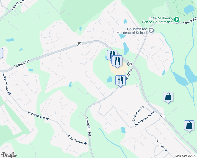 map of restaurants, bars, coffee shops, grocery stores, and more near 3426 Olivia Grace Way in Dacula