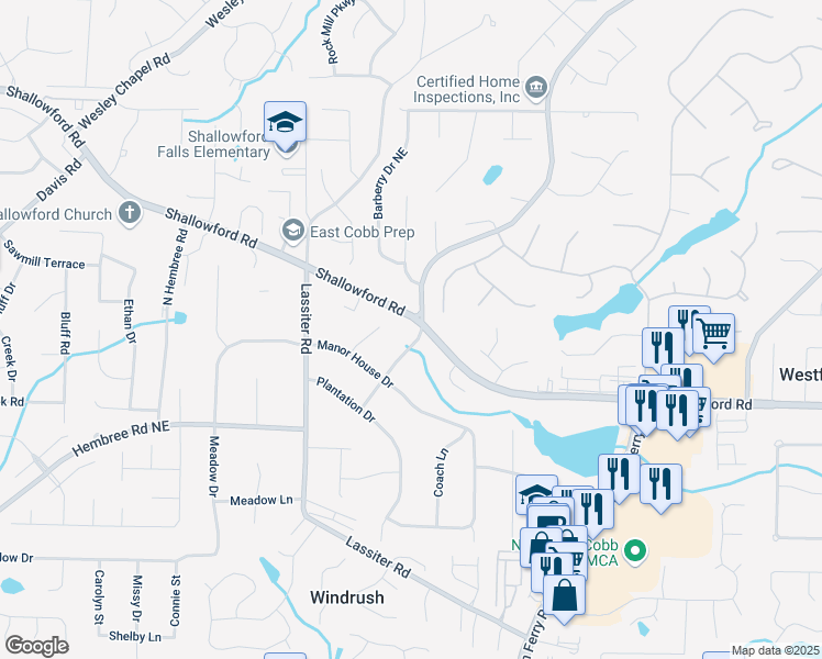 map of restaurants, bars, coffee shops, grocery stores, and more near 3285 Mar Lanta Drive in Marietta