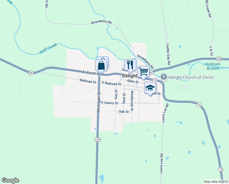 map of restaurants, bars, coffee shops, grocery stores, and more near 417 Key Street in Delight