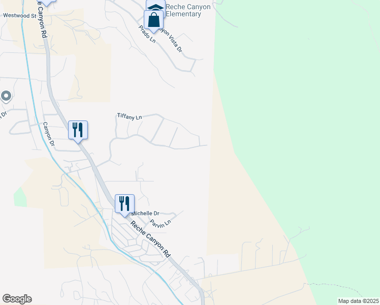 map of restaurants, bars, coffee shops, grocery stores, and more near 3086 Crystal Ridge Lane in Colton