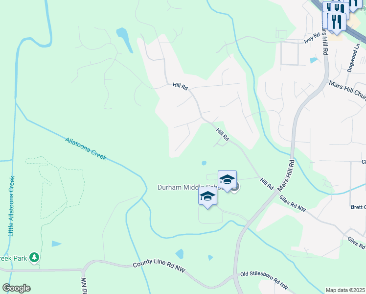map of restaurants, bars, coffee shops, grocery stores, and more near 3024 Malbec Valley in Acworth