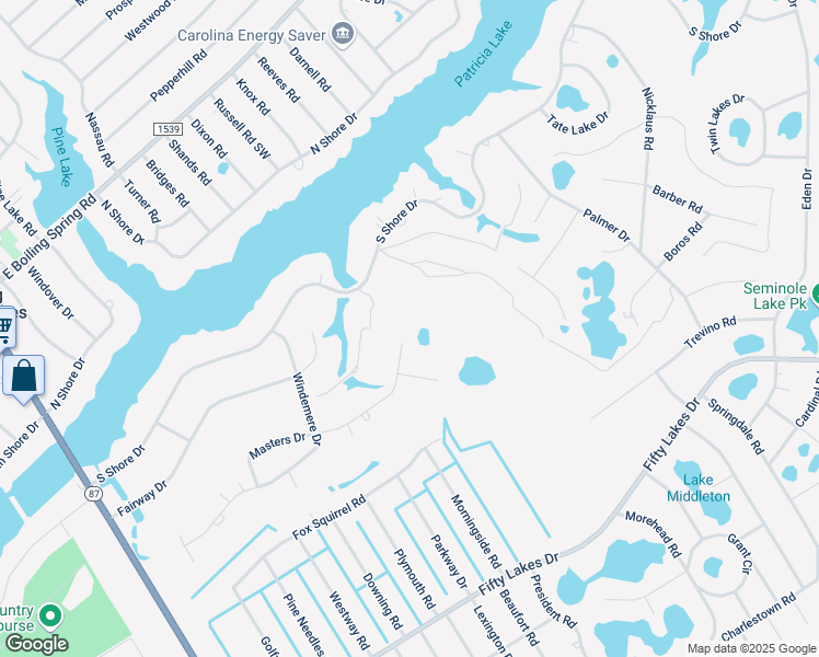 map of restaurants, bars, coffee shops, grocery stores, and more near 498 Masters Dr in Southport