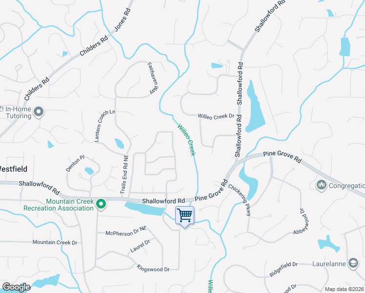 map of restaurants, bars, coffee shops, grocery stores, and more near 1534 Tennessee Walker Drive Northeast in Roswell
