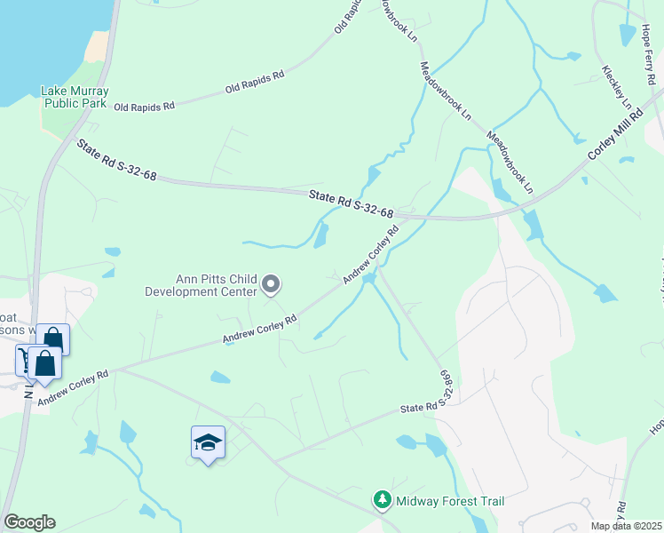 map of restaurants, bars, coffee shops, grocery stores, and more near 357 Andrew Corley Road in Lexington