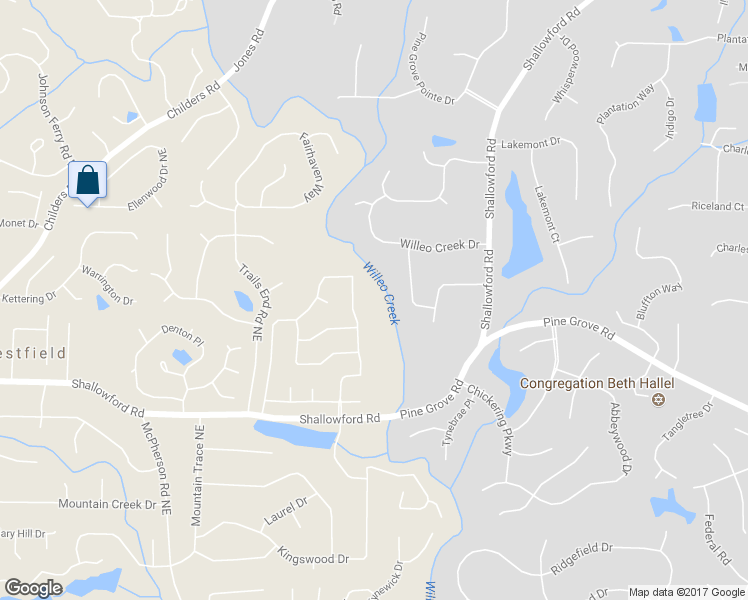 map of restaurants, bars, coffee shops, grocery stores, and more near 1532 Tennessee Walker Drive Northeast in Roswell