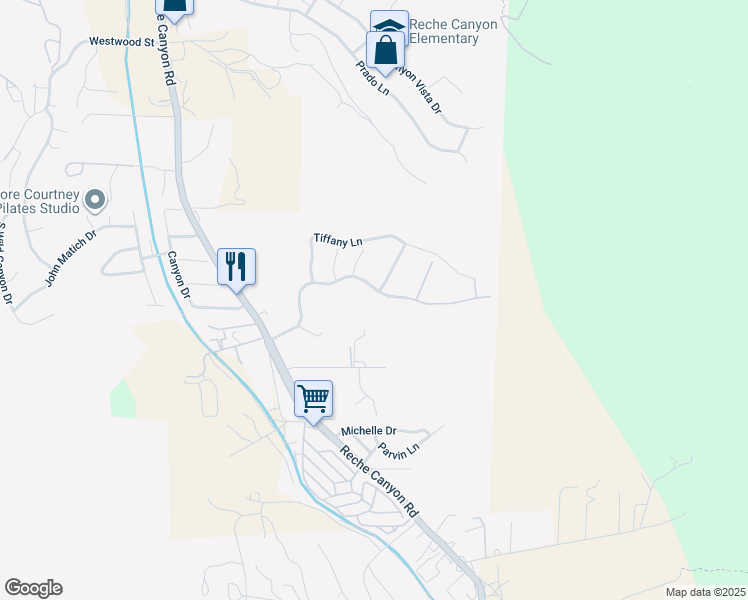 map of restaurants, bars, coffee shops, grocery stores, and more near 3040 Crystal Ridge Lane in Colton