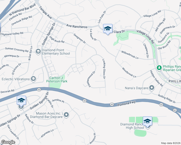 map of restaurants, bars, coffee shops, grocery stores, and more near 773 Featherwood Drive in Diamond Bar