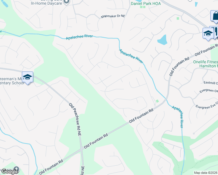 map of restaurants, bars, coffee shops, grocery stores, and more near 1610 Heatherton Road in Dacula
