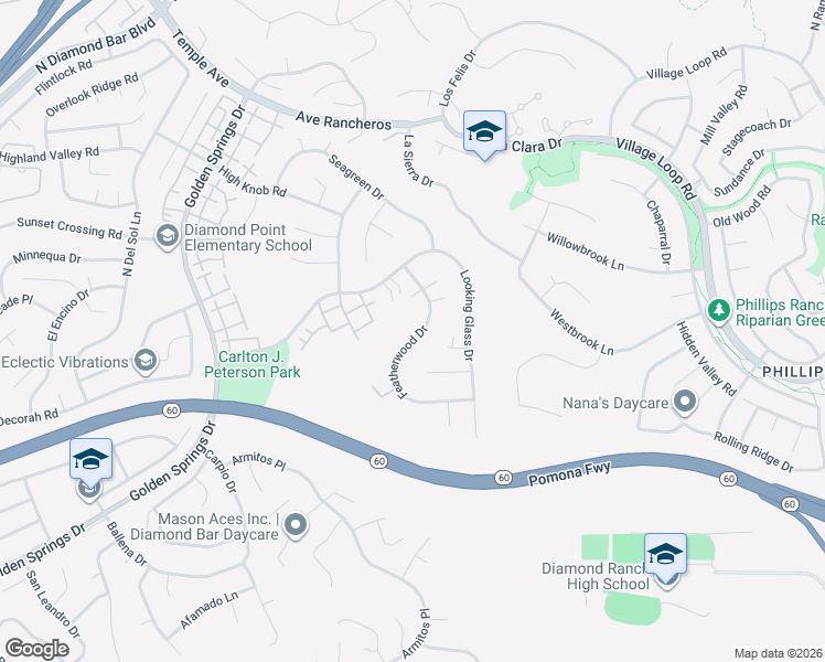 map of restaurants, bars, coffee shops, grocery stores, and more near 773 Featherwood Drive in Diamond Bar