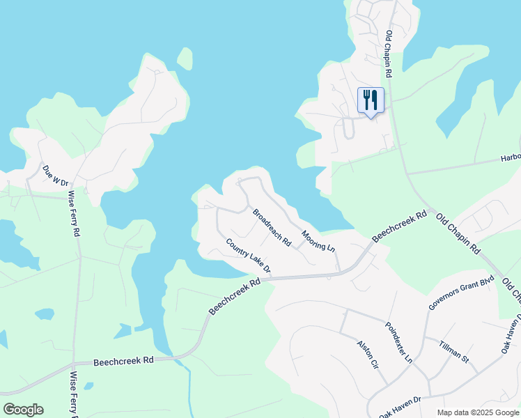 map of restaurants, bars, coffee shops, grocery stores, and more near 105 Broadreach Road in Lexington