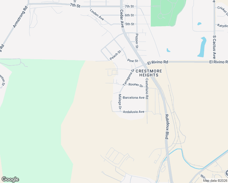 map of restaurants, bars, coffee shops, grocery stores, and more near 6249 Tarragona Drive in Riverside