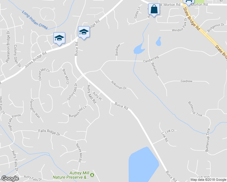 map of restaurants, bars, coffee shops, grocery stores, and more near 335 Ankonian Drive in Alpharetta