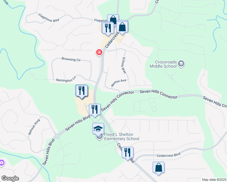 map of restaurants, bars, coffee shops, grocery stores, and more near 71 Prescott Drive in Acworth